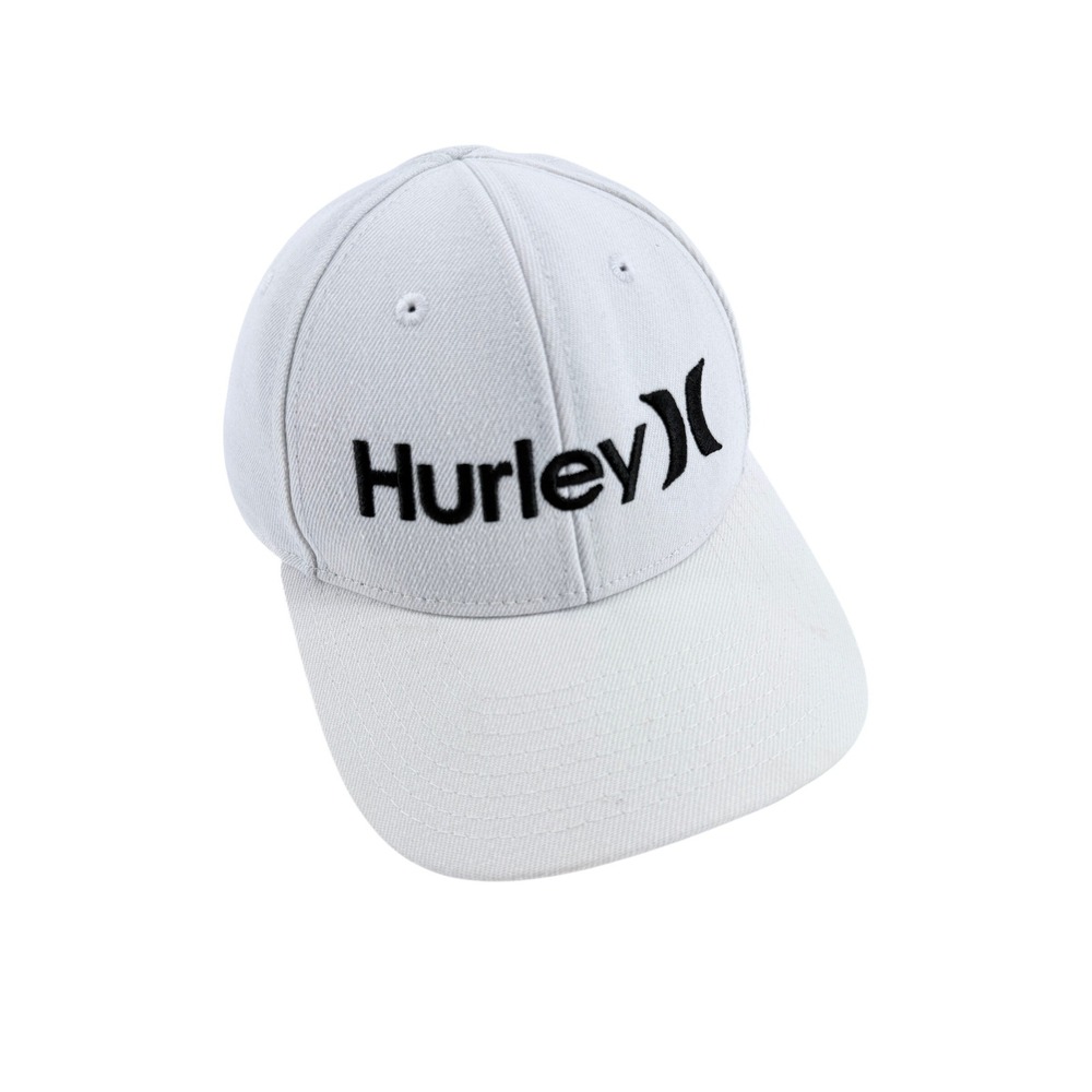 Hurley Baseball Cap Youth OSFM White Cotton Blend Snapback Logo Casual